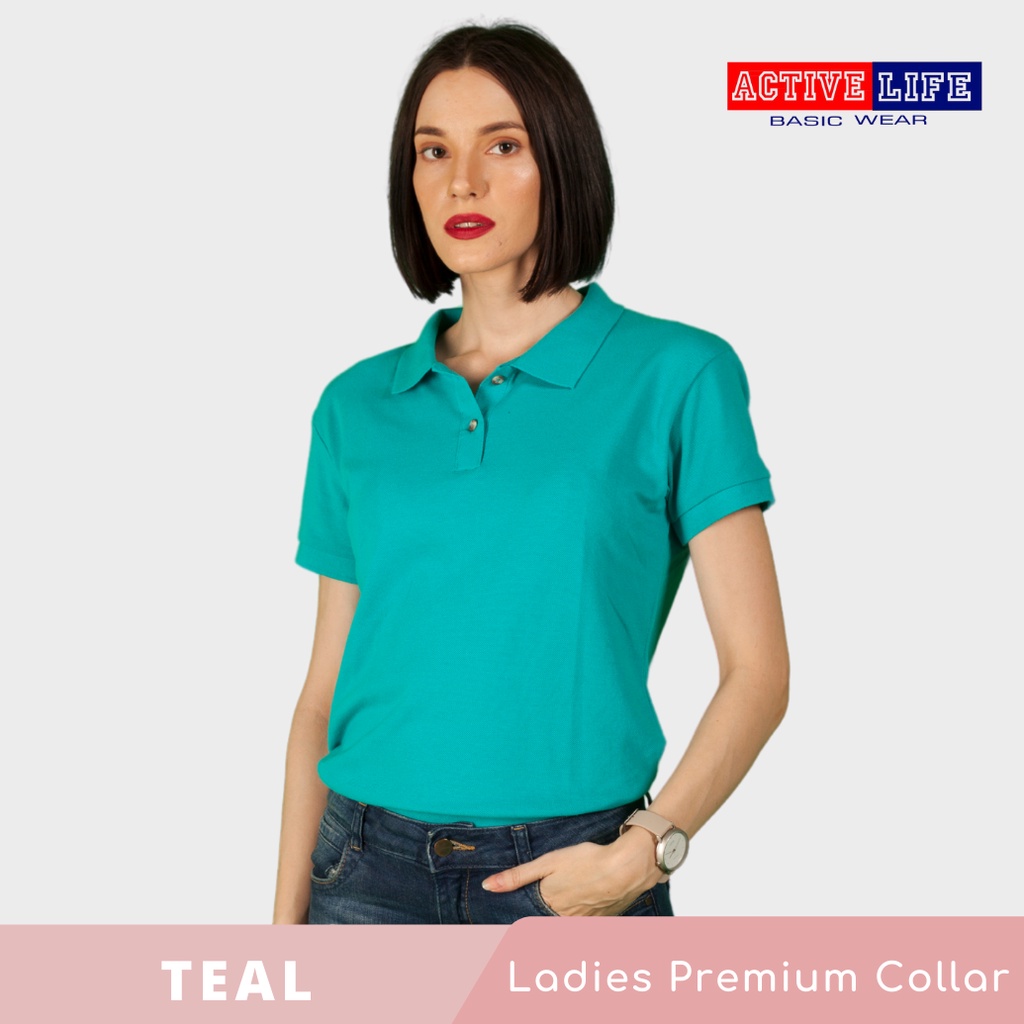 Teal polo store shirts womens