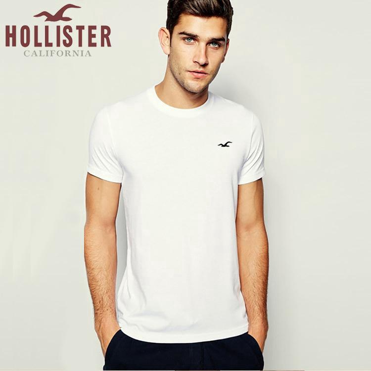 Hollister T-shirt Men's Classic Seagull Logo Printed Short Sleeve Cotton Tee  Sweatshirt