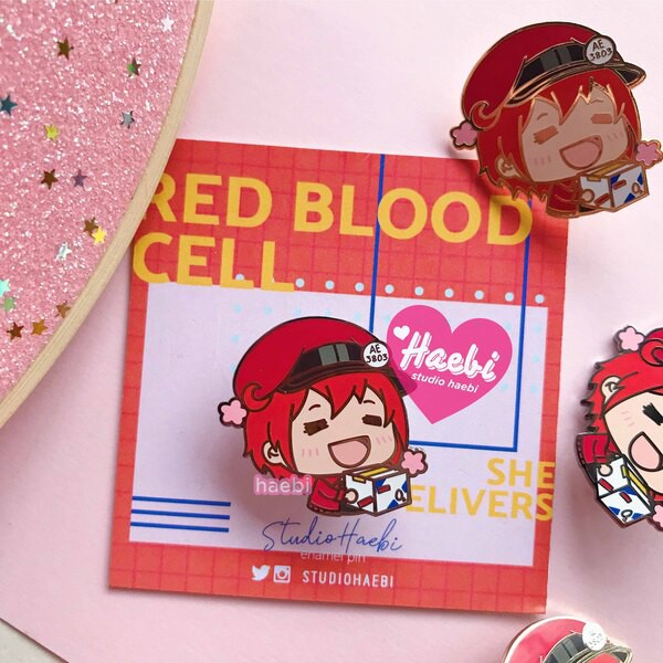 Red Blood Cell Hataraku Saibou - Cells At Work - Pin