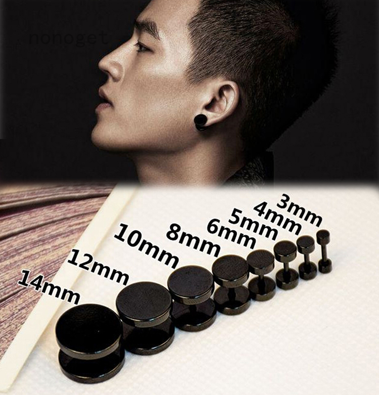 Men's deals dumbbell earrings