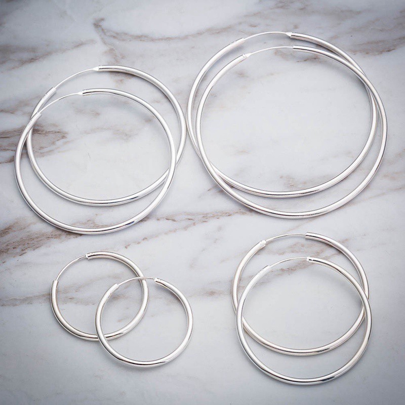 Silver bangle deals earrings