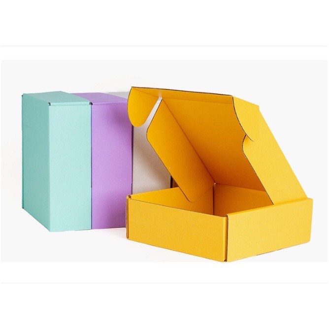 Colored corrugated clearance boxes