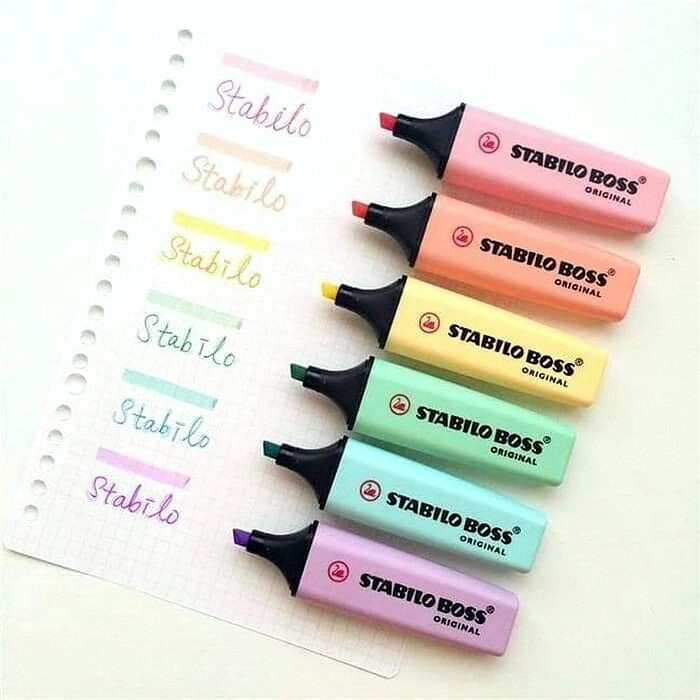 STABILO BOSS Original Pastel Highlighter Marker Pens – Full Set of 6 +  Lilac Haze