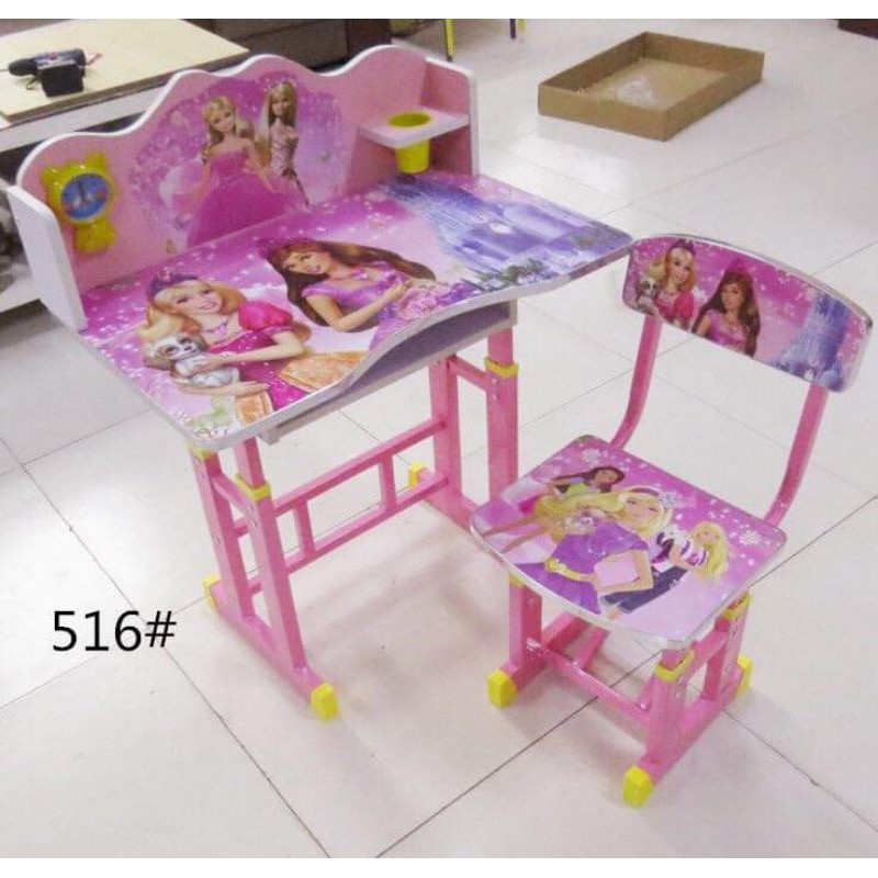 Barbie study table with hot sale chair