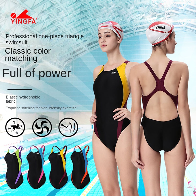HXBY One Piece Black Triangle Competition Training Waterproof Chlorine  Resistant Women's Swimwear Bathing Suit Swimsuit
