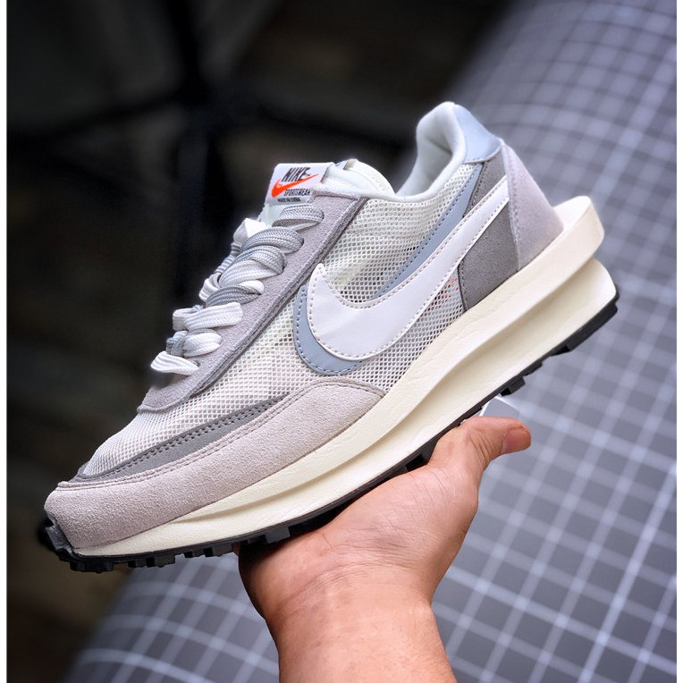 100% Original Sacai x Nike LDV Waffle White Grey Sports Running Shoes For  Men&Women | Shopee Philippines