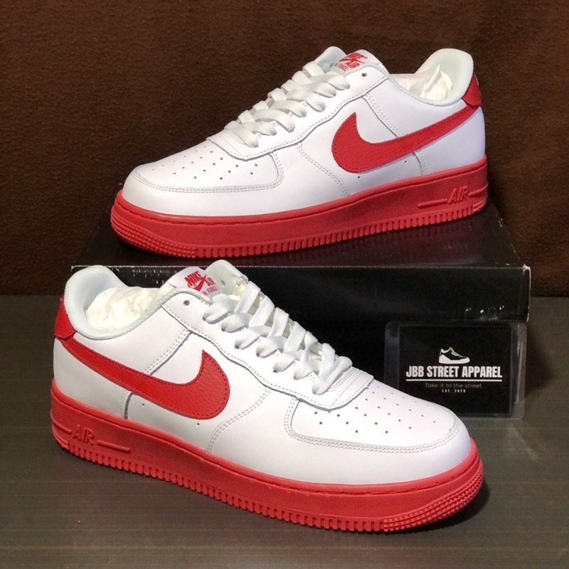 Air force 1 shop red and white mens