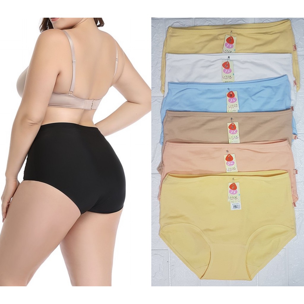 6pcs Cotton Spandex Plain Panty For Womens High waist Underwer