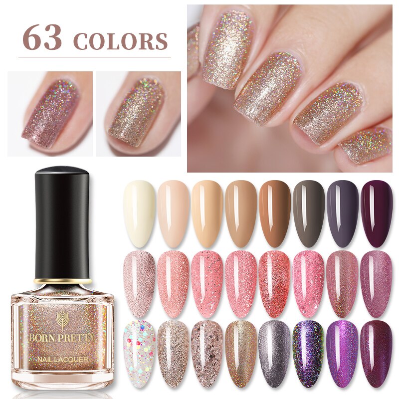 BORN PRETTY 6ml Pearl Fine Glitter Nail Polish Peel Off Nail Art Varnish  DIY