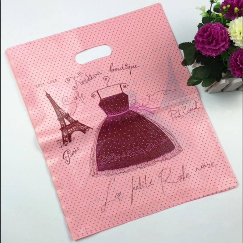 Printed plastic bags 100pcs per pack fashion boutique Gift bag