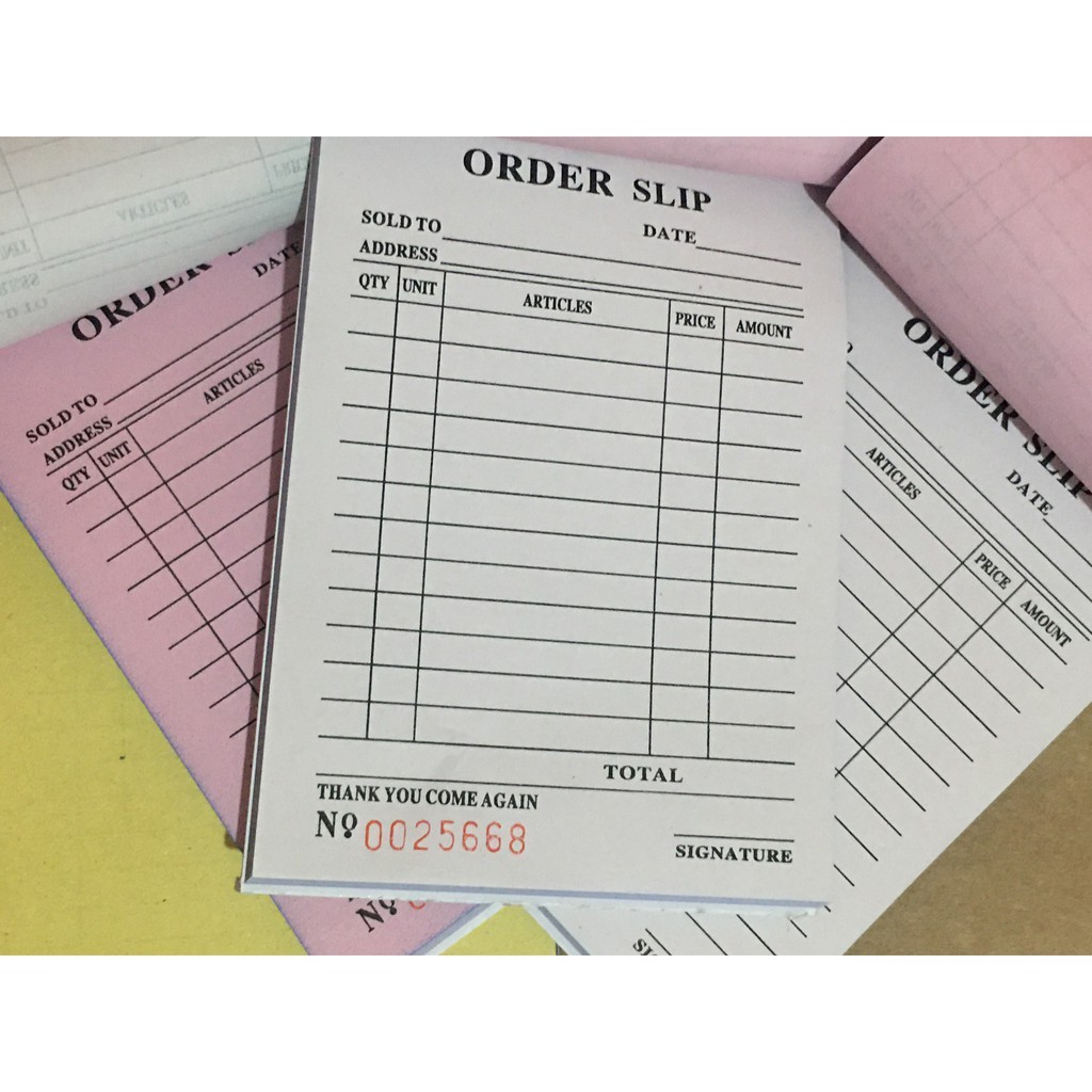 Order Slip Receipt Wholesale Prices Carbonized paper Size 9X13 cm