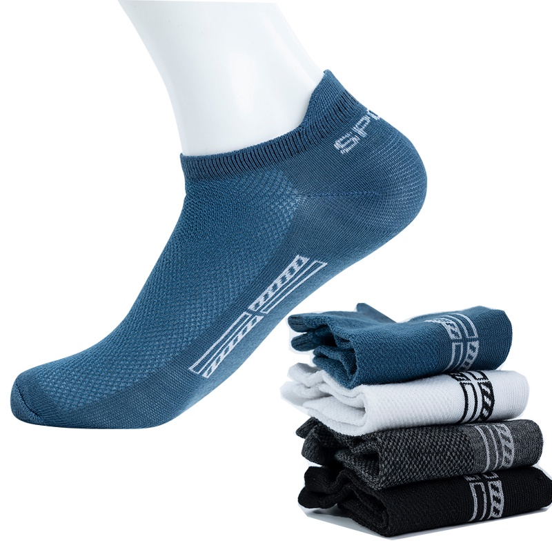 5 Pairs High Quality Men Ankle Socks Breathable Cotton Sports Socks Mesh  Casual Athletic Summer Thin Cut Short Sokken Size 39-43