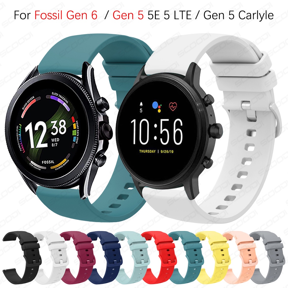 22mm Silicone Strap For Fossil GEN 6 44mm Gen 5 5E GEN5