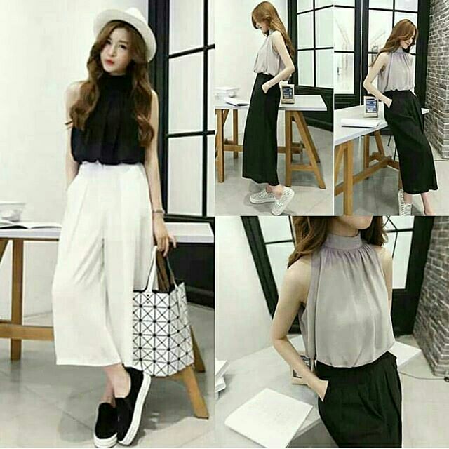 Black and white outfit korean sale