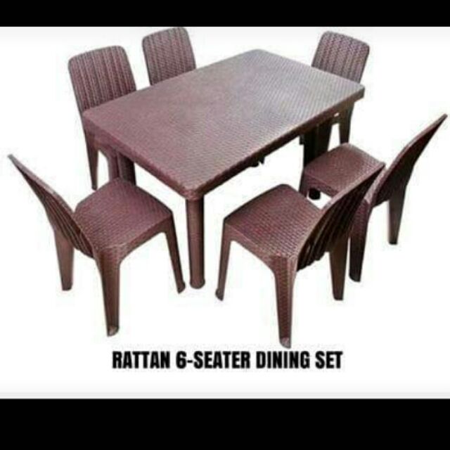 Jolly plastic discount rattan dining set