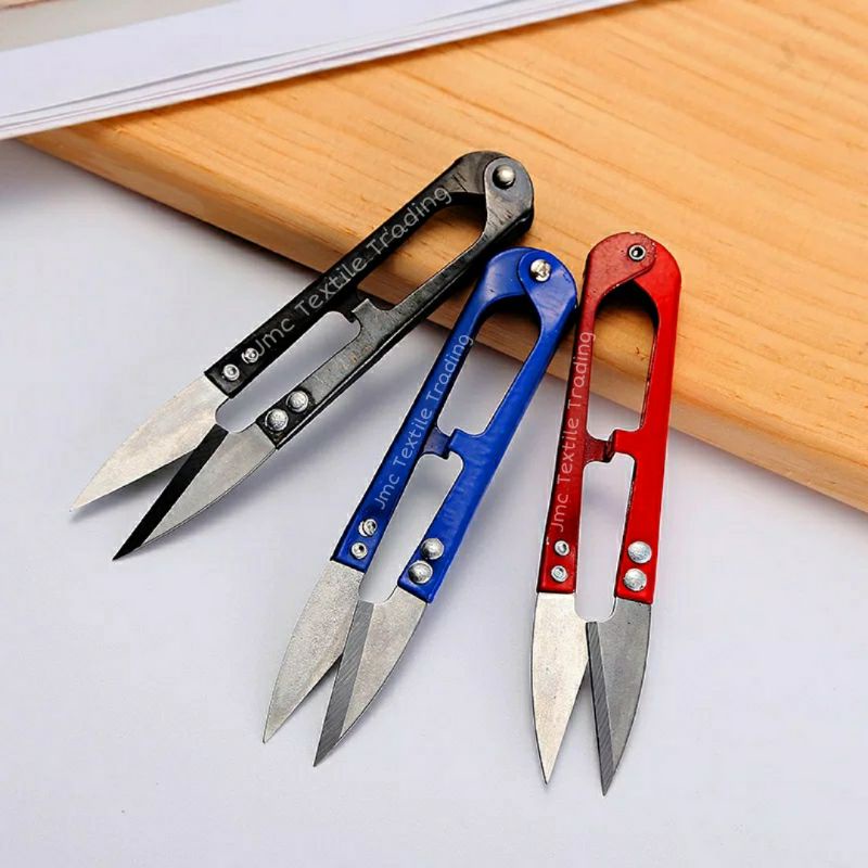 Sewing Scissors Practical Ceramic Yarn Thread Scissors Mini Cross-stitch  Trimmer U Shape Scissors with Cover for Fishing