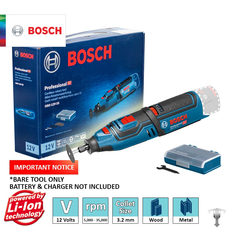 Bosch GRO 12V-35 Solo Cordless Rotary Tool