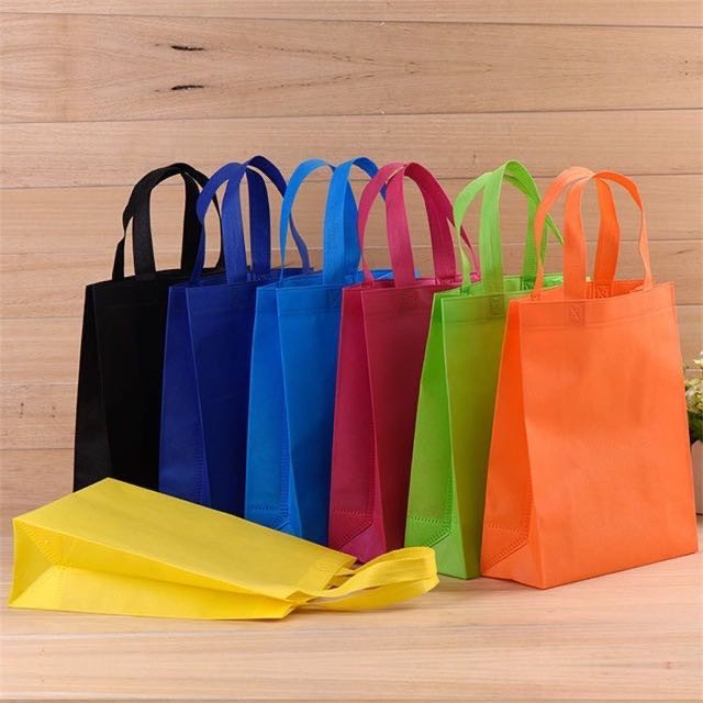 COD Expandable Resuable Plain Tote Eco Bag Colors Red Black White Dark  Green