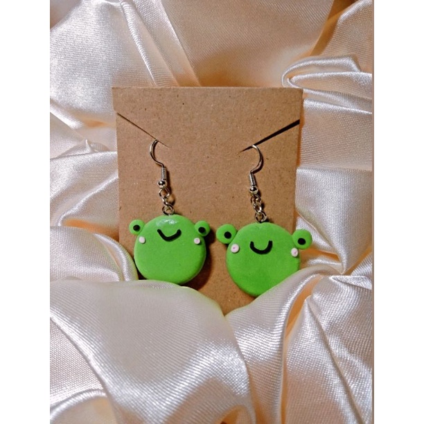 Frog deals clay earrings