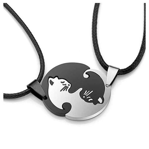 Cat yin sale and yang necklace