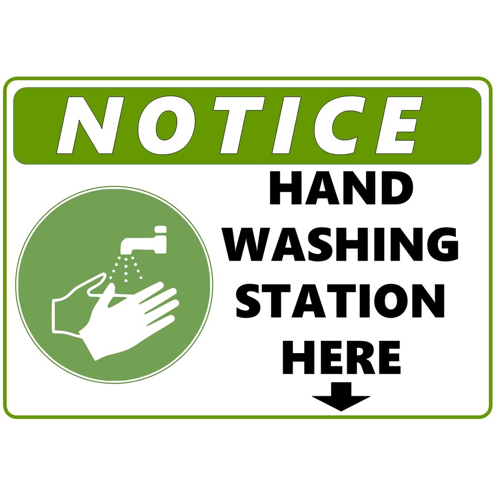 Hand washing online station sign