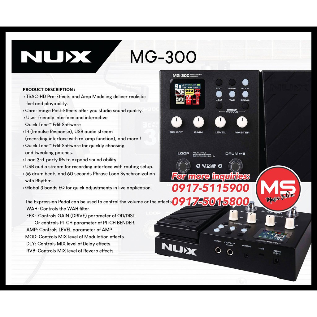 NUX MG-300 Guitar Multi Effects Pedal