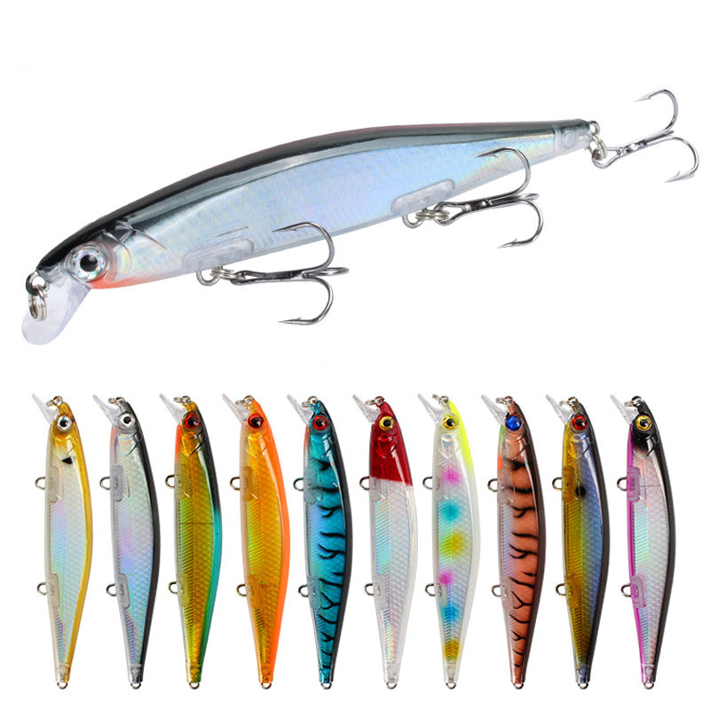 6 Colors Large Minnow 17cm/24g Fishing Lures Belt Steel Ball Blood Trough  Hook 3d Eyes Artificial Bait