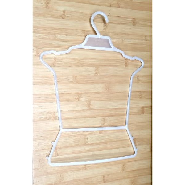 Terno Hanger Kids Smoke White Color Plastic Hanger 2 in 1 Hanger 11 inches