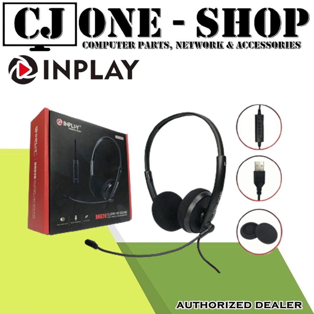 INPLAY HN620 HEADSET USB Type Noise Cancelling with Microphone