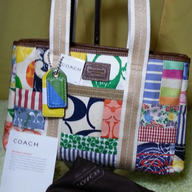 Coach pastel best sale patchwork purse