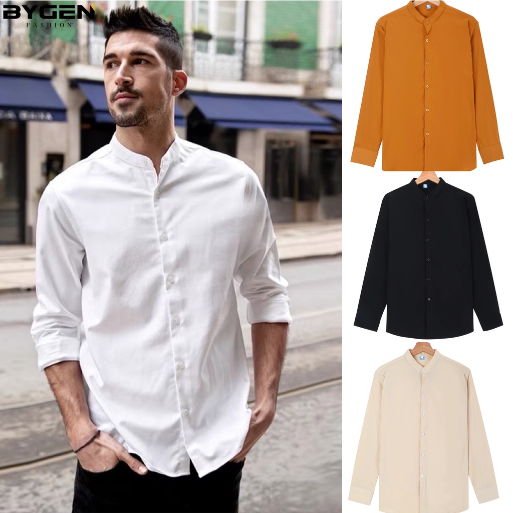 Chinese collar long sleeve hot sale polo