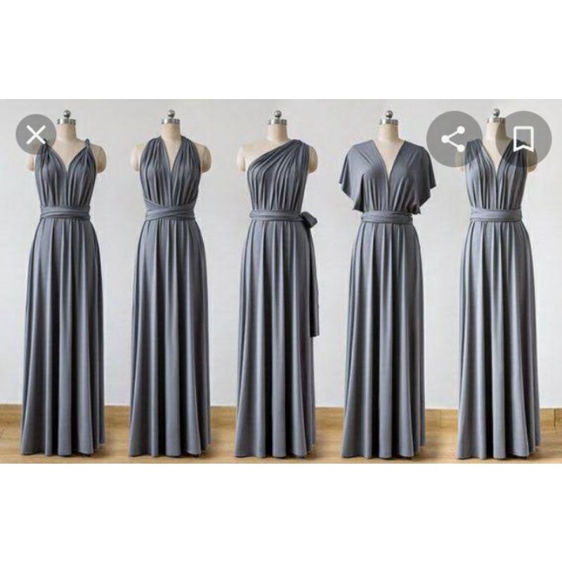 GRAY Infinity Dress with attached tube Floorlength