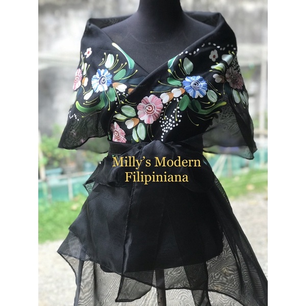 Modern filipiniana outlet dress with shawl