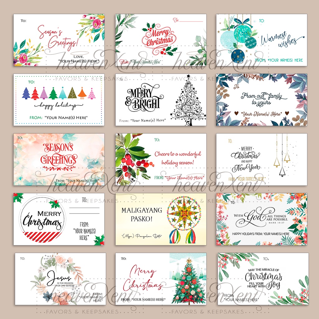 Personalized Christmas Gift Tags - 24 Pc.