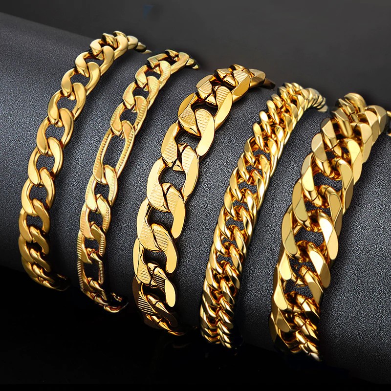 Mens gold wrist deals chain