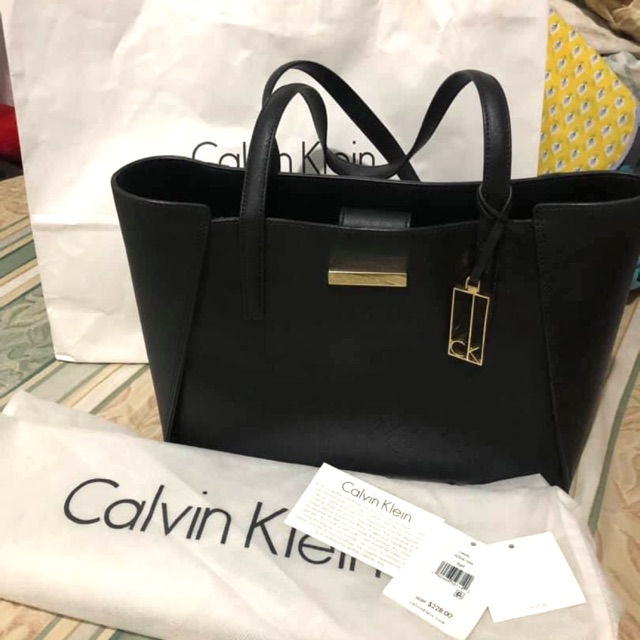 Calvin klein tote hot sale bag black