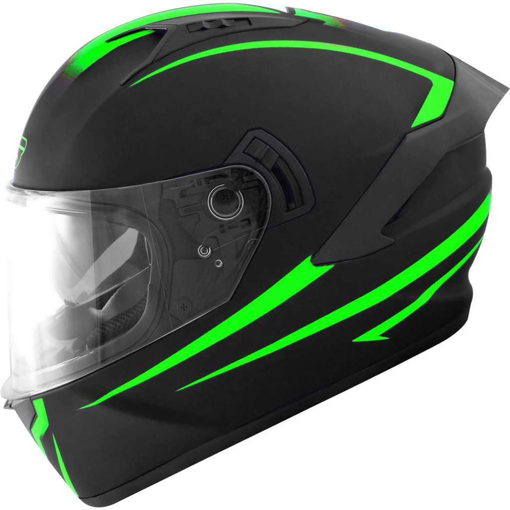 Black and sale neon green helmet