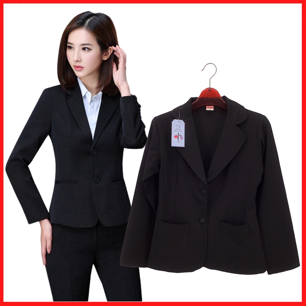 Black Office Blazer for Women Formal Wear Office Business Attire