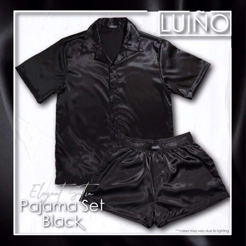 Elegant Black Satin Pajama Set for Women