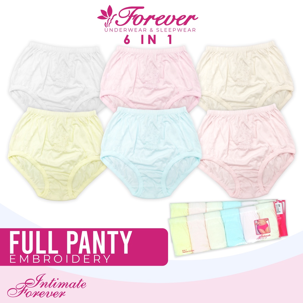 Box of 12 Full-Panty with Embroidery Pastel Solid Colors (2XL) at