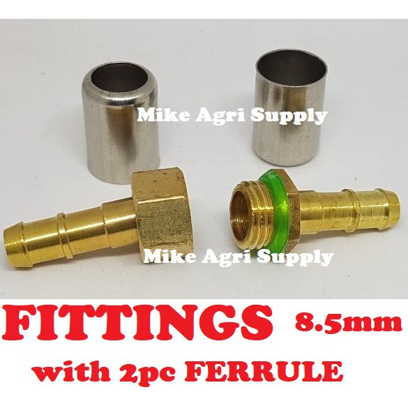 1/4 hose fitting with 2pcs FERRULE (1set) pressure brass Ferrol