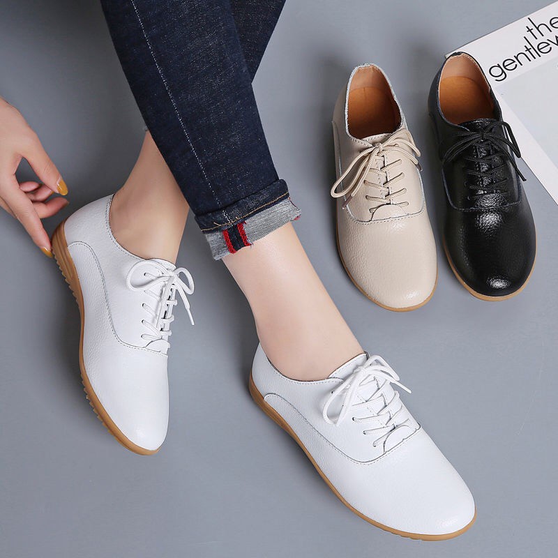 Ladies casual hot sale leather shoes