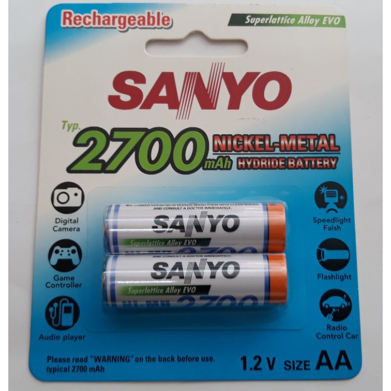 Original Sanyo AA Rechargeable Battery 2700mAh