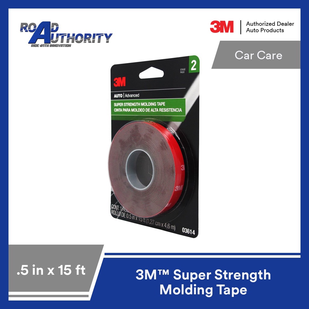 3M Double Sided 1/2 X 15 Ft Super Strength Molding Tape Acrylic