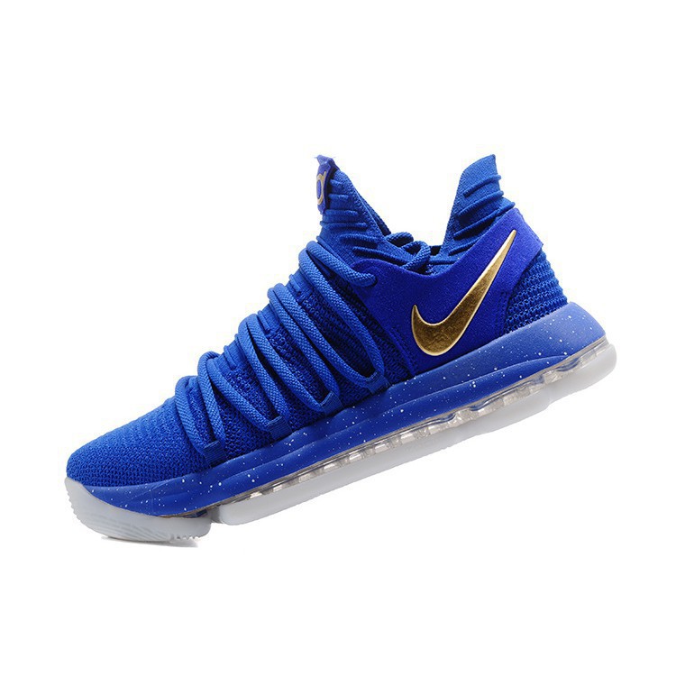 Kd blue store and gold shoes