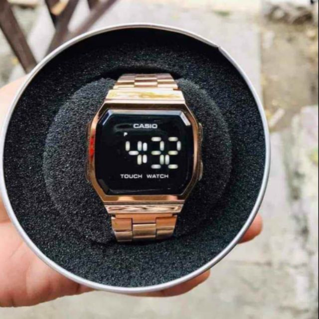 Black casio touch discount watch