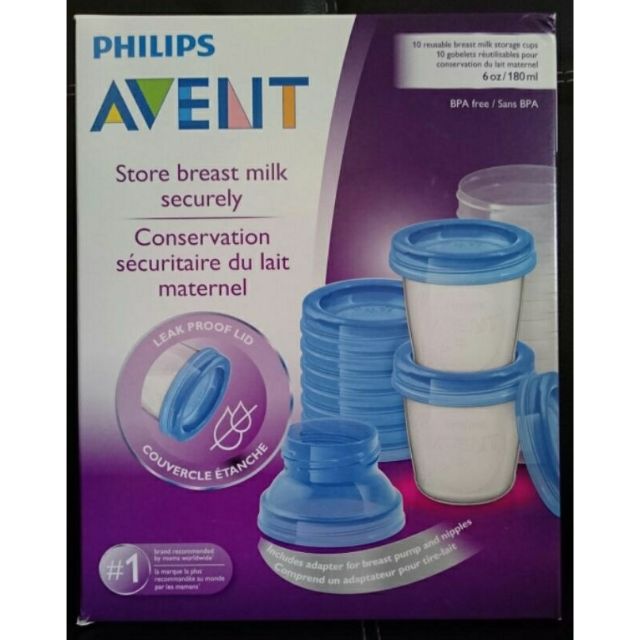 Avent via breast store milk storage containers