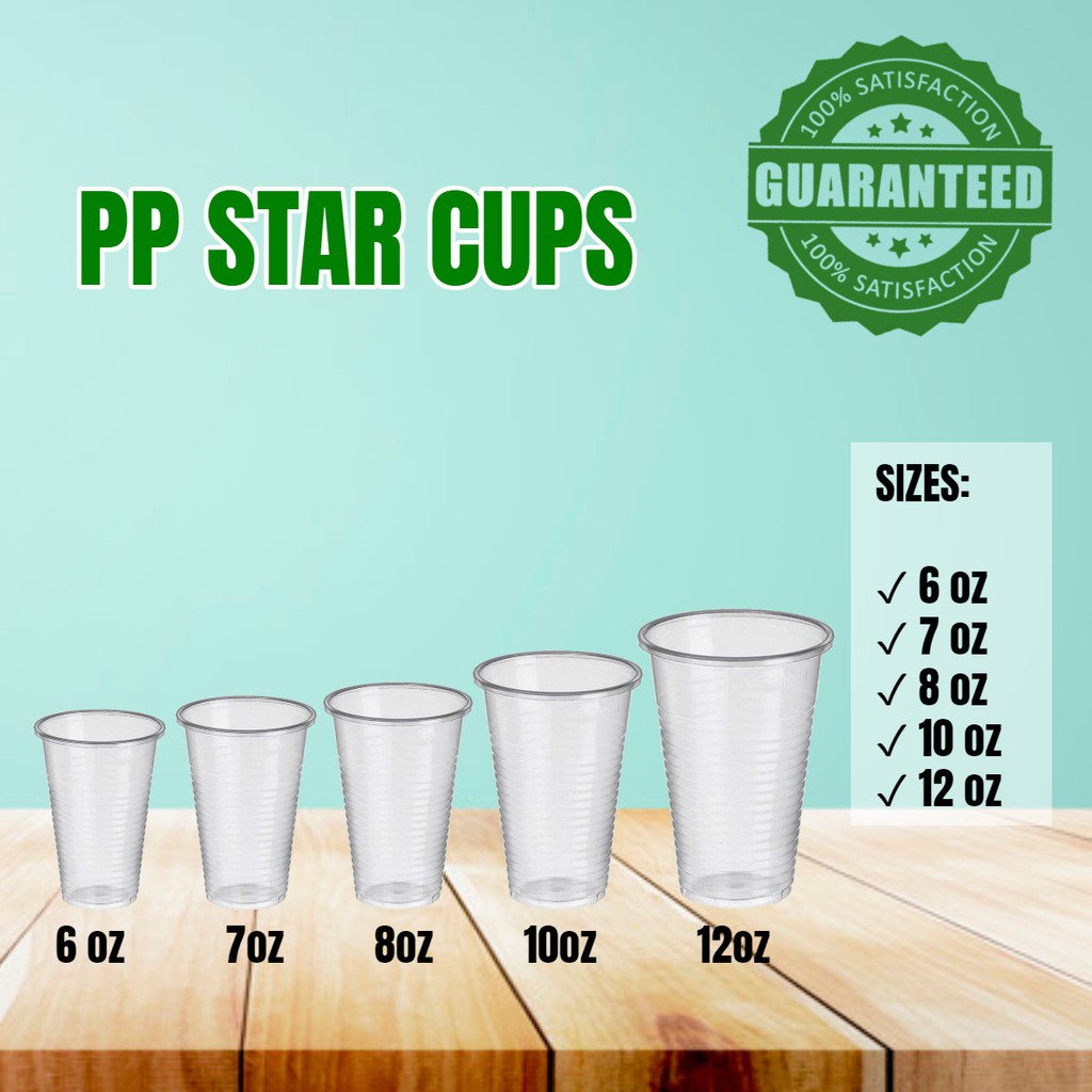 50 Pcs Disposable Plastic Clear Cup PP Star Cup