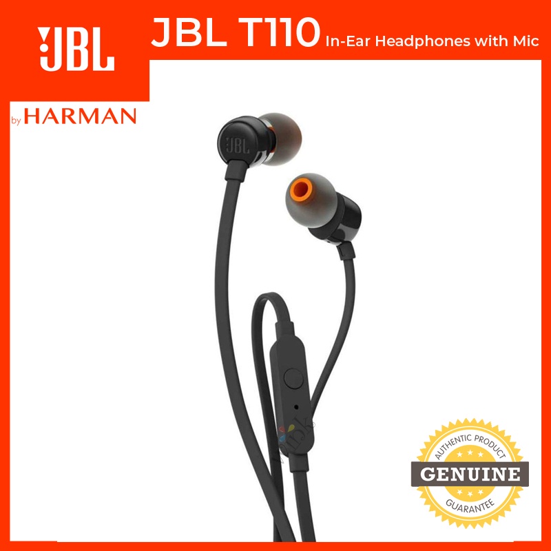 JBL T110 In Ear Headphones- Black