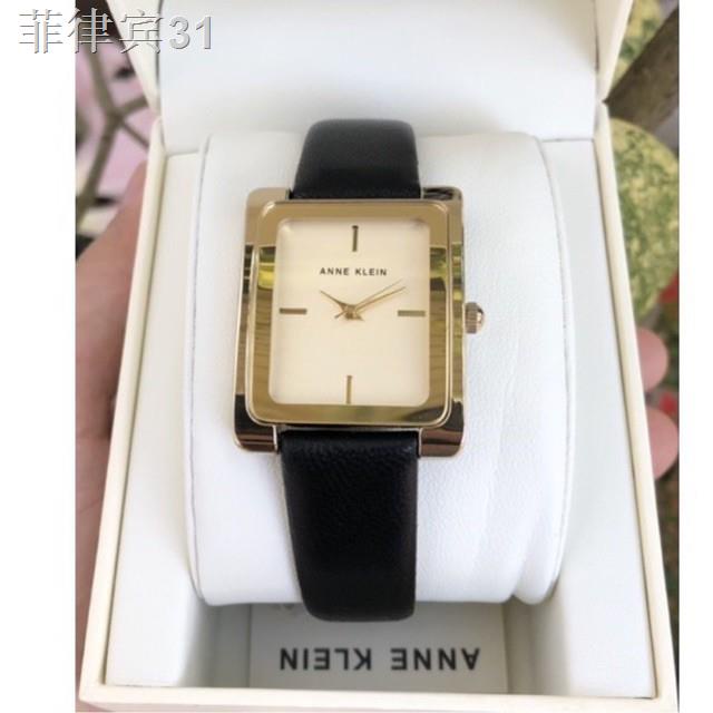 Anne klein best sale black leather watch